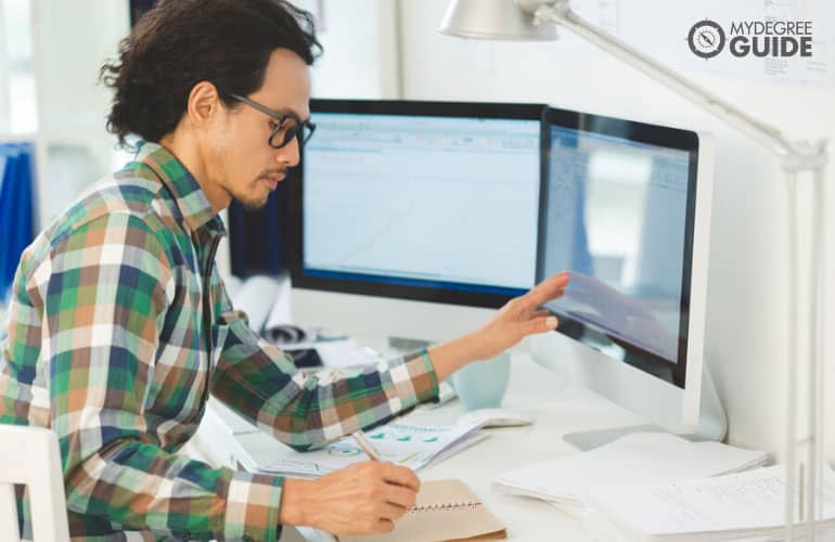 Financial Manager working on his computer