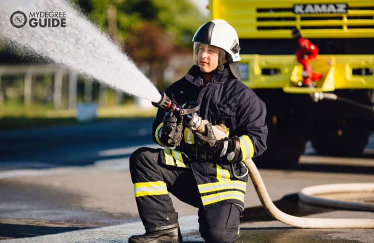 firefighter on training