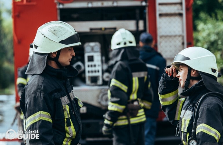 firefighters preparing for duty