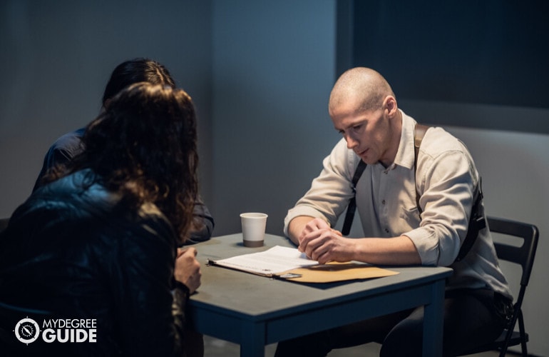 Private Detective interviewing a witness