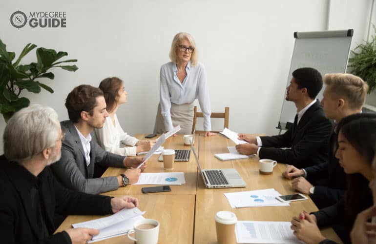 business professionals meeting in a conference room