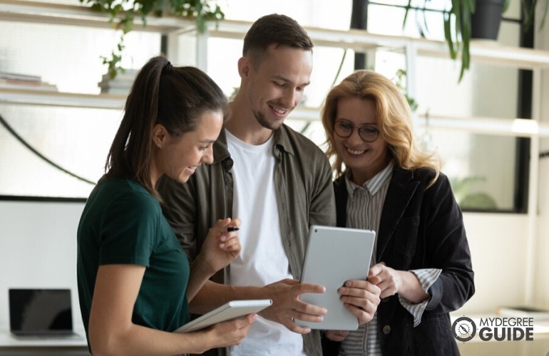 business professionals working in an office