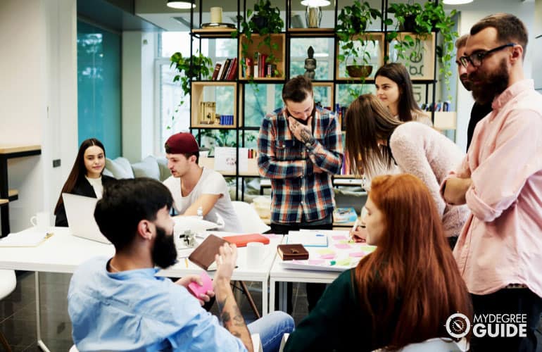 university students having an informal meeting