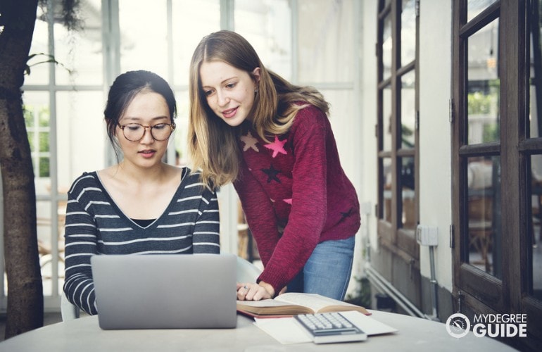 Software Engineering Degree students studying together