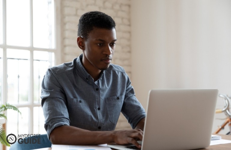 Math Degree student studying online at home