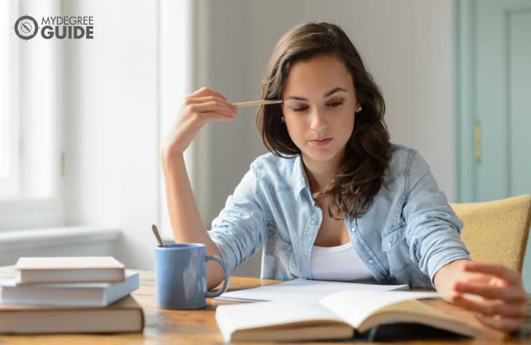 student studying at home