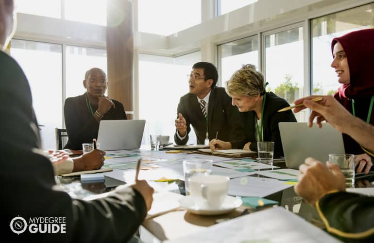 diverse people in a meeting