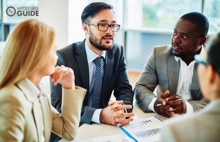 team of multi-ethnic professionals in a meeting