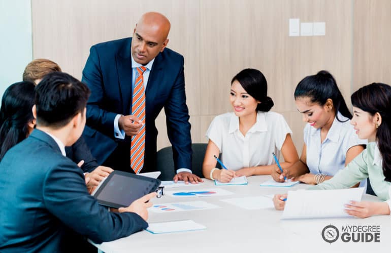 diverse team of financial analysts in a meeting