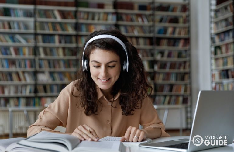 Woman attending an Online self-paced program