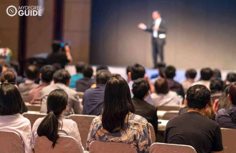 people attending a professional conference