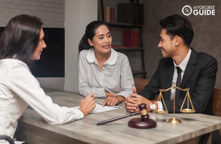 lawyer having a meeting with a client