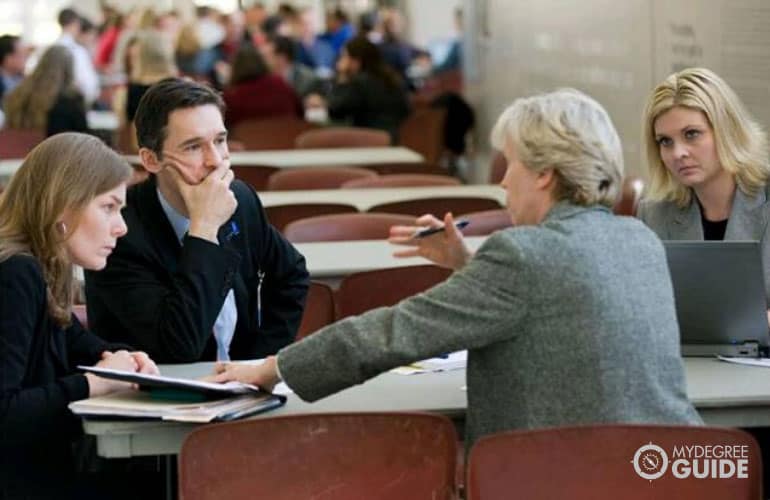 lawyers discussing a case