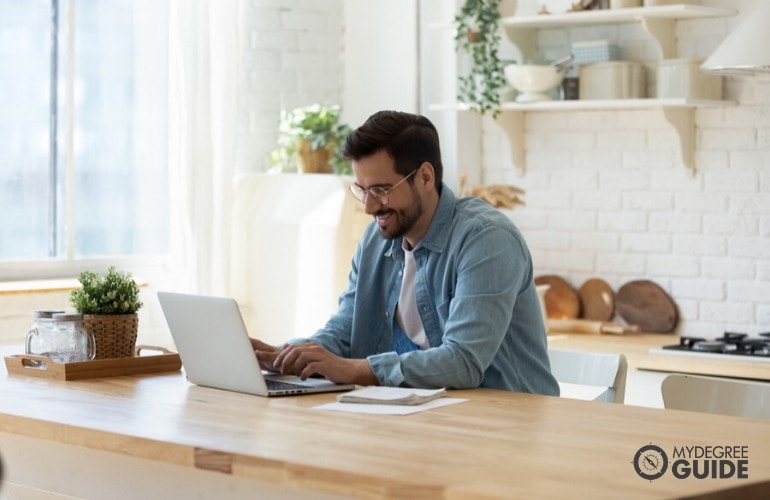 male writer working from home