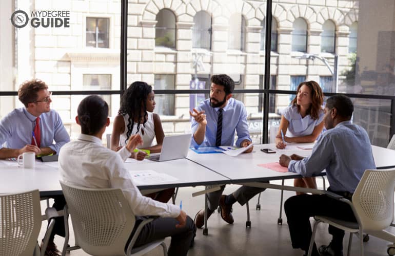 team of professionals in a meeting