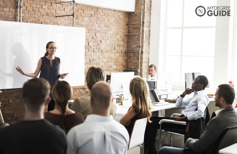 employees during a corporate training 