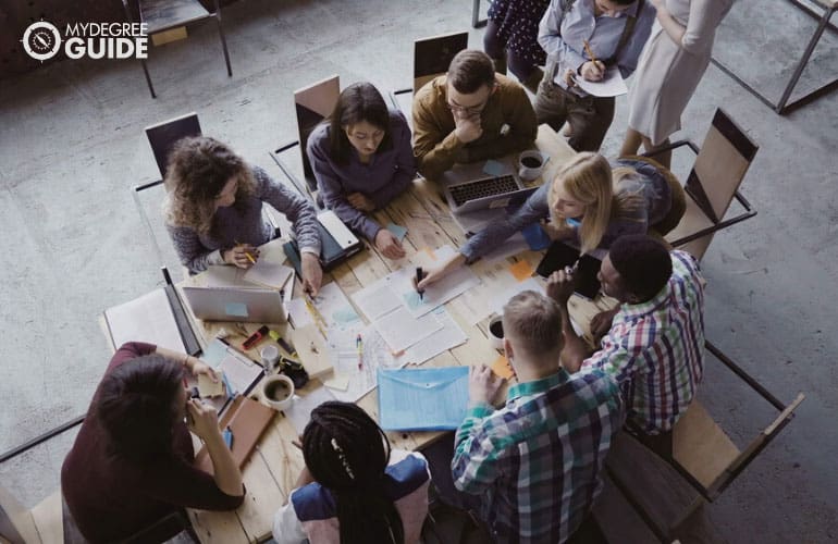 marketing team having a meeting