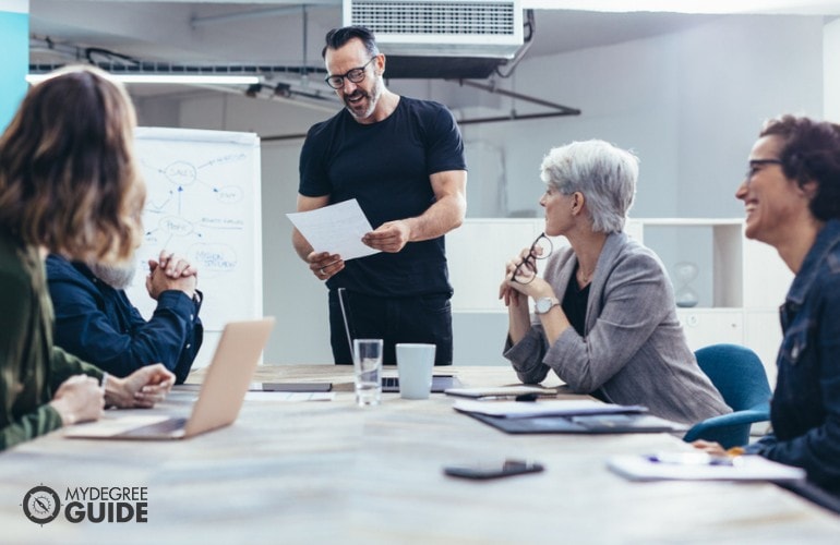 Market research analysts in a meeting