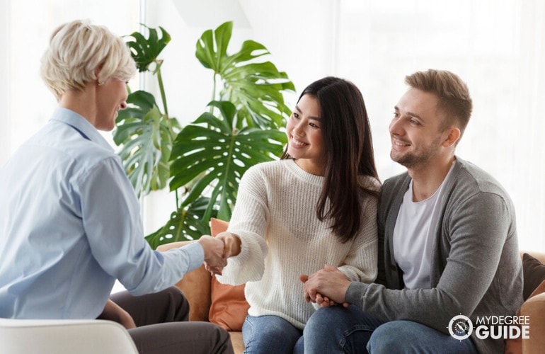 counselor talking to a married couple