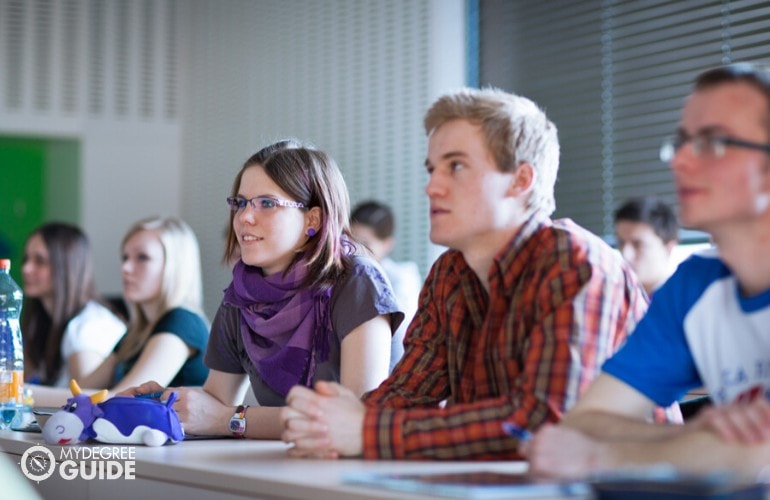 college students in classroom