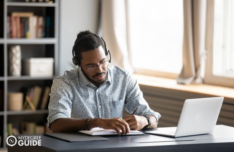 masters in accounting student studying at home