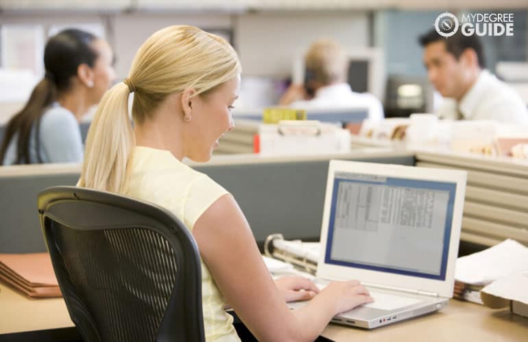 female employee working in the office