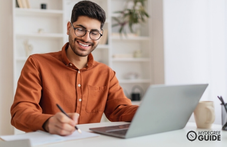 Man preparing requirements for Master’s in Health Education