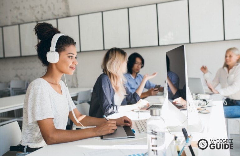 web developers working in an office