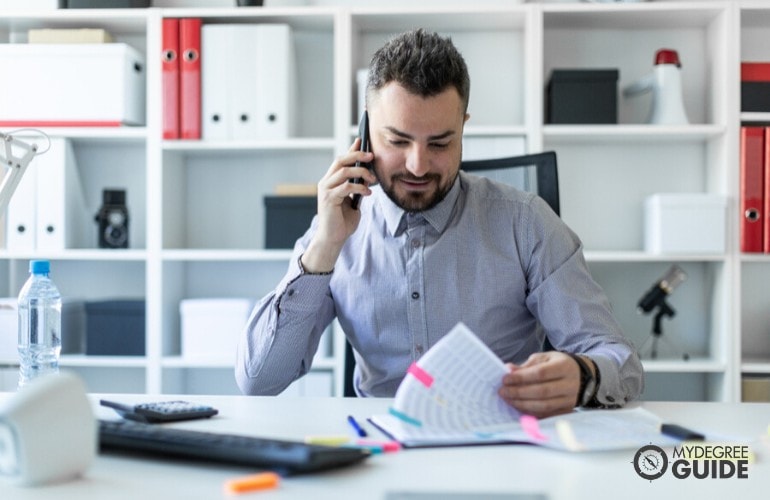 taxation accountant working in his office