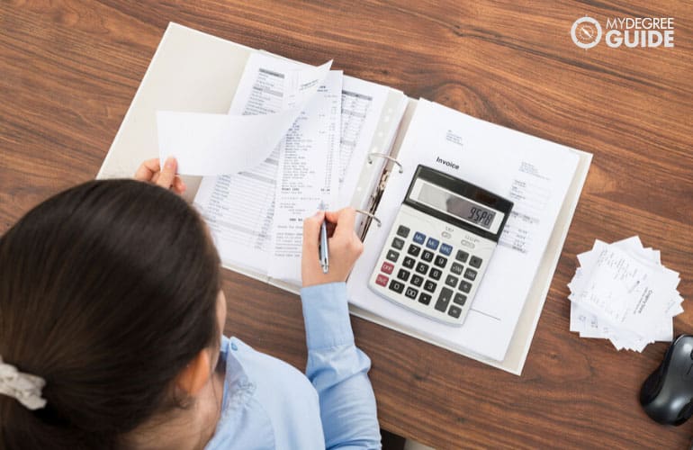 female accountant working on tax