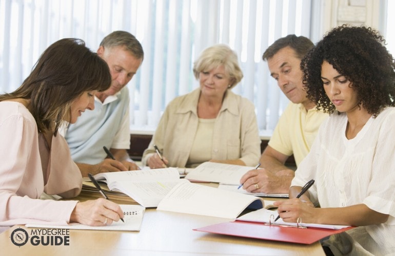 PhD in Psychology students studying together