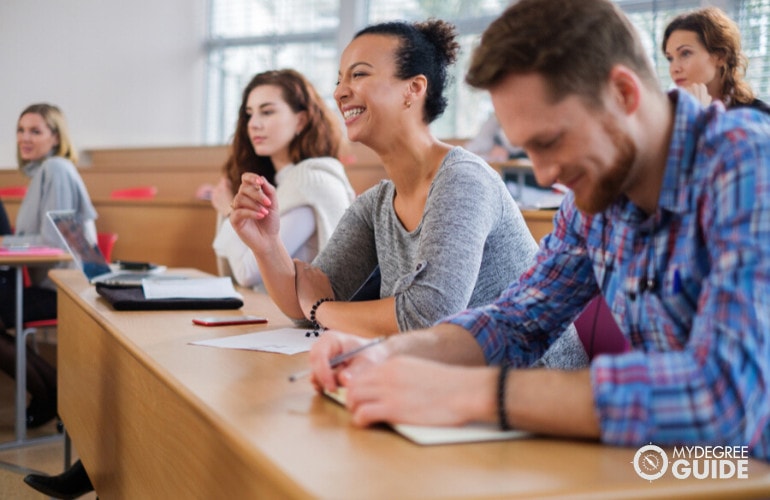 mba students in a university classroom