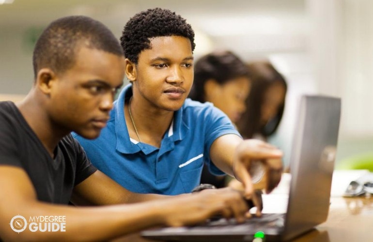 Military History degree students studying together