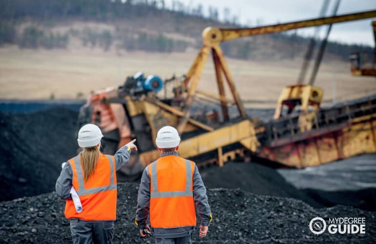 Mining Engineers working in a coal mine