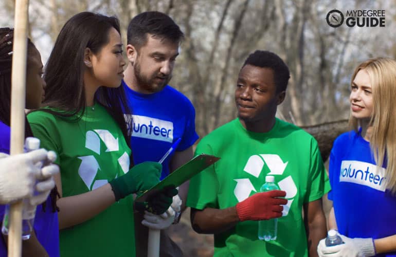 volunteers during a clean up drive