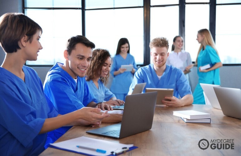 nursing students studying together