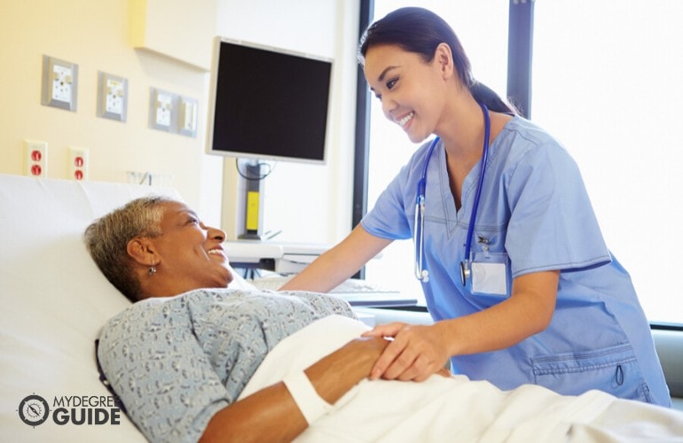 nurse taking care of a patient