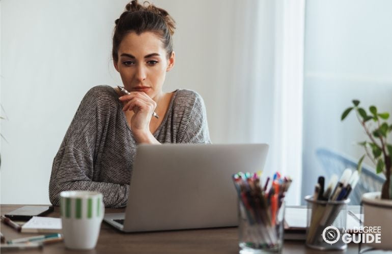 Woman attending an Online ABD Completion Program