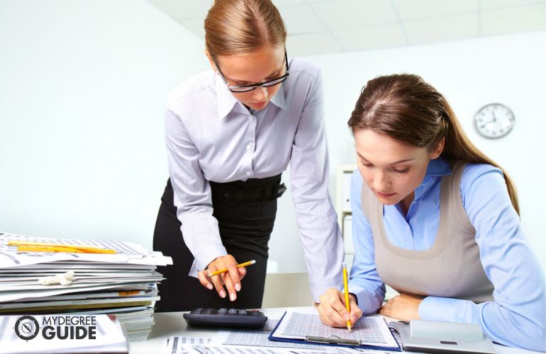Accountant tracking company's finances