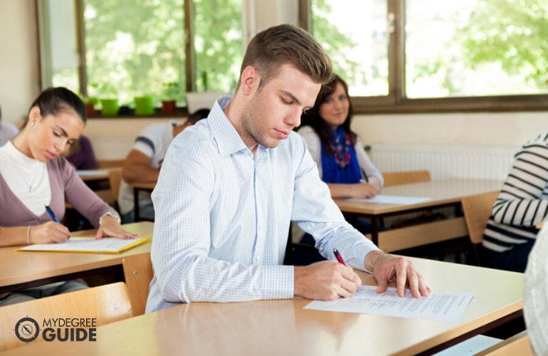 behavior analyst professionals taking an exam