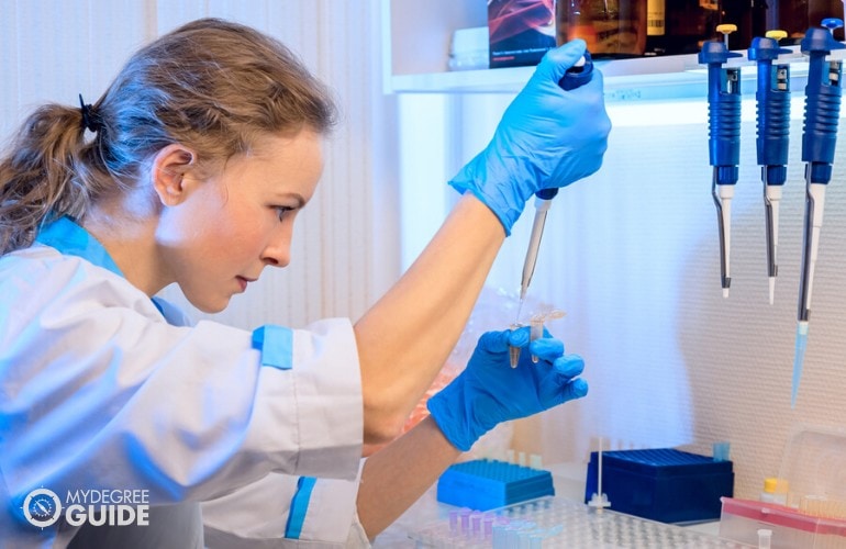 Chemical Engineer working in a laboratory