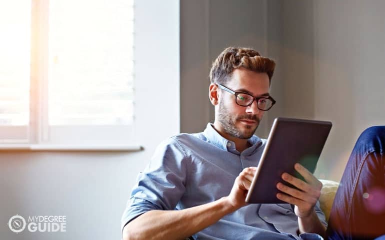 businessman with ipad