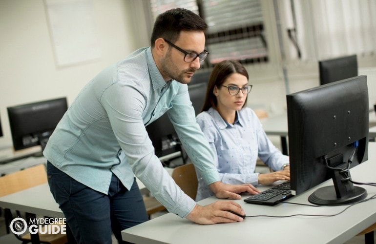 Software Developers working in an office