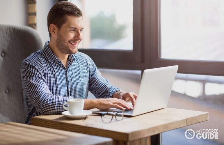 Man taking Human Development and Family Studies online