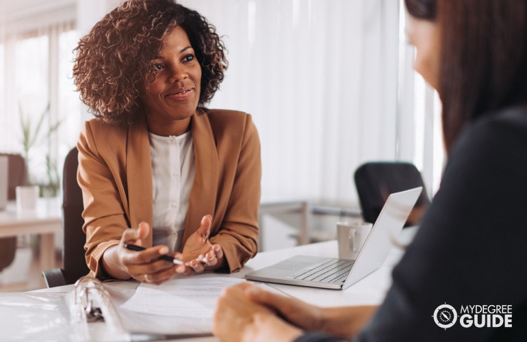 HR manager interviewing potential employee