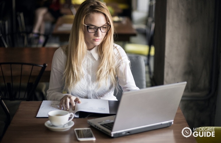 Woman taking Online Master’s in Health Education