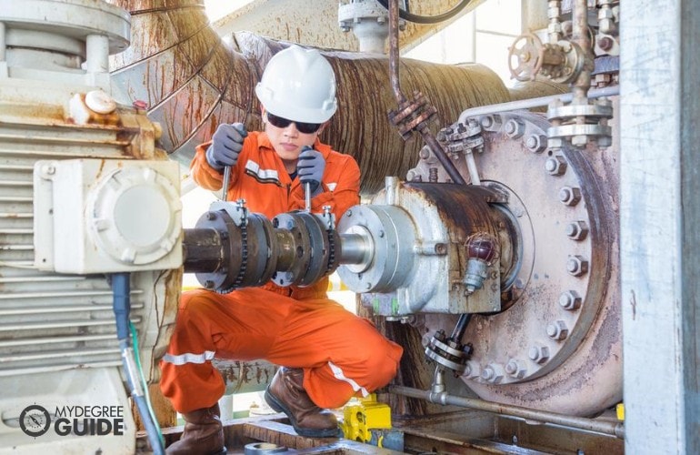 Mechanical Engineer working in a ship