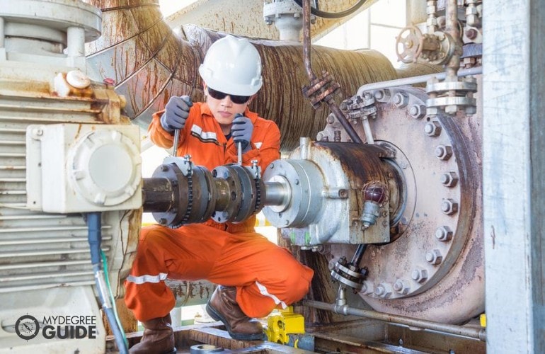 Mechanical Engineer working in a ship