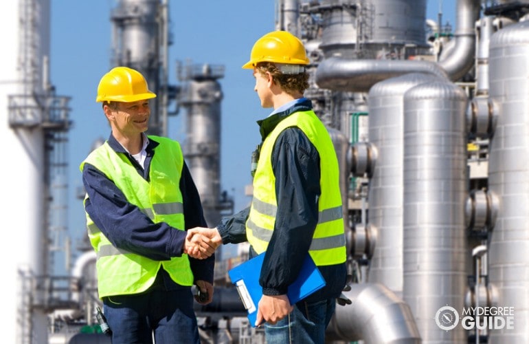 Petroleum Engineers working in a plant