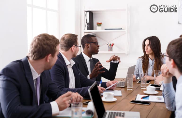 team of professionals in a meeting